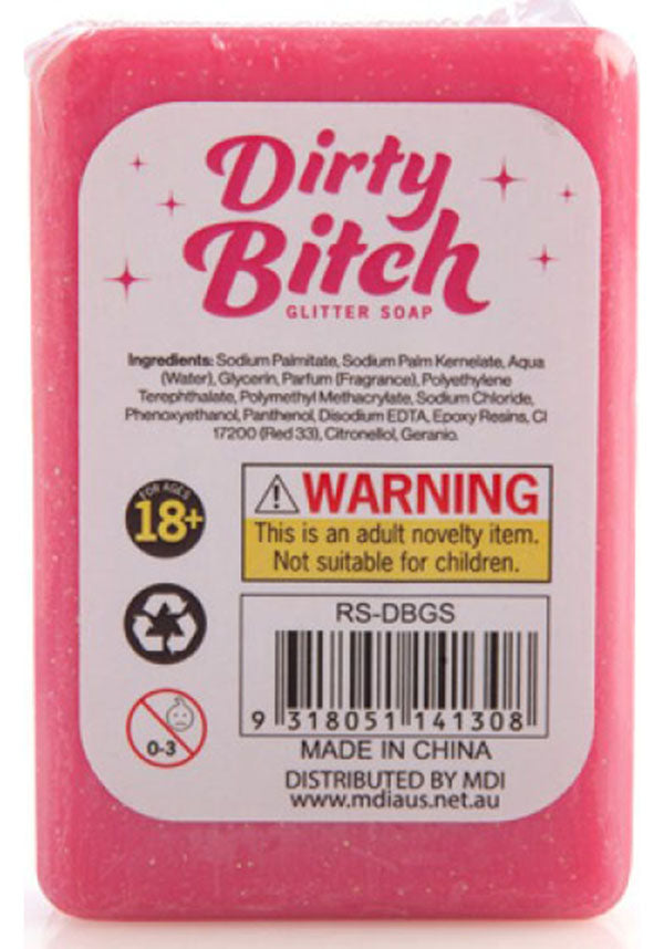Dirty Bitch Brand Glittery Pink Rose - Scented Soap Bar