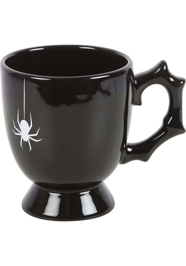 Gothic Style Black Spider-Printed Delicate Teacup