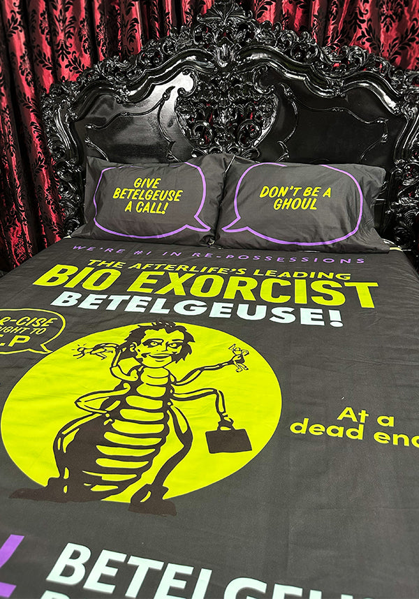Officially Licensed Beetlejuice Double - Sided Bio Exorcist Quilt Set