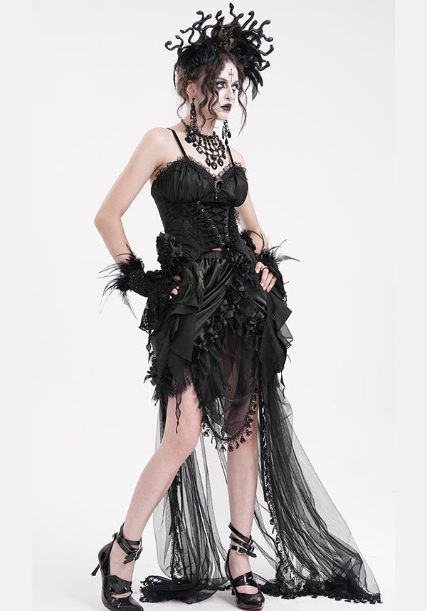 Devil Fashion Laced Briar Gothic Corset Top for Dark Romantics