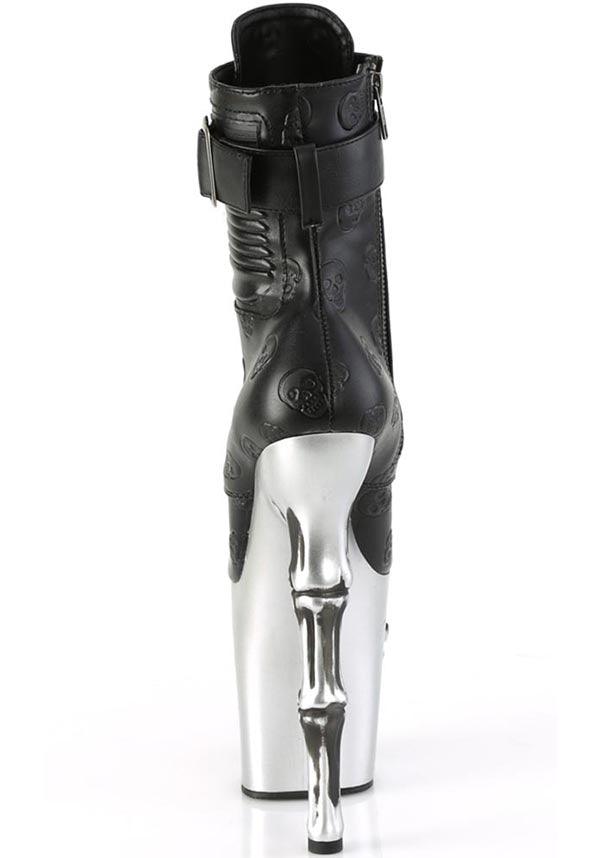 PREORDER - RAPTURE-1020STR-02 Platform Boots in Black Faux Leather