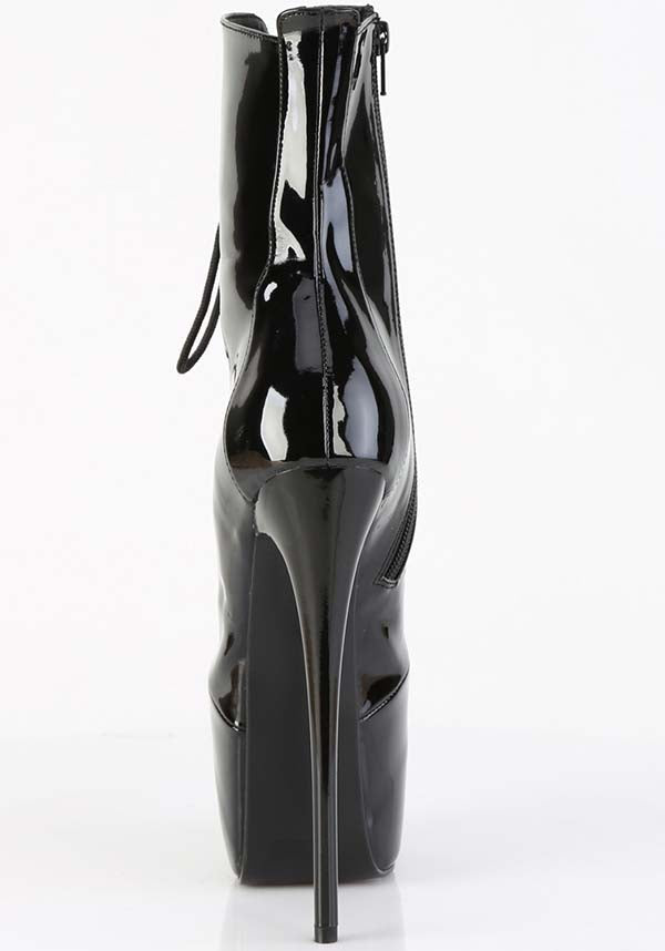 JUBILANT-1014 Black Patent Platform Ankle Boots for Pre - order