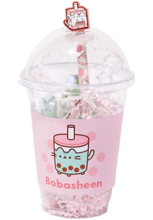 Pusheen Sips Stationery Collection Presented in a Plastic Bobasheen Cup