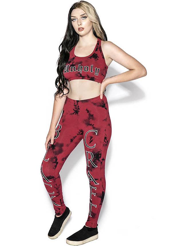 Ultra - Comfortable Black and Red Blood Moon Gym & Lounge Leggings
