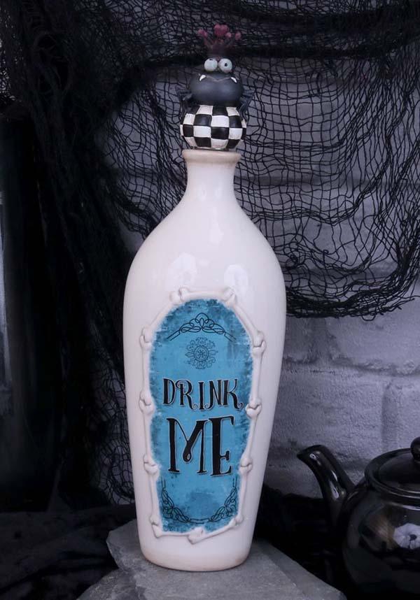 Wonderland-Inspired Hand - Painted Ceramic Drinking Bottle - 'Drink Me'