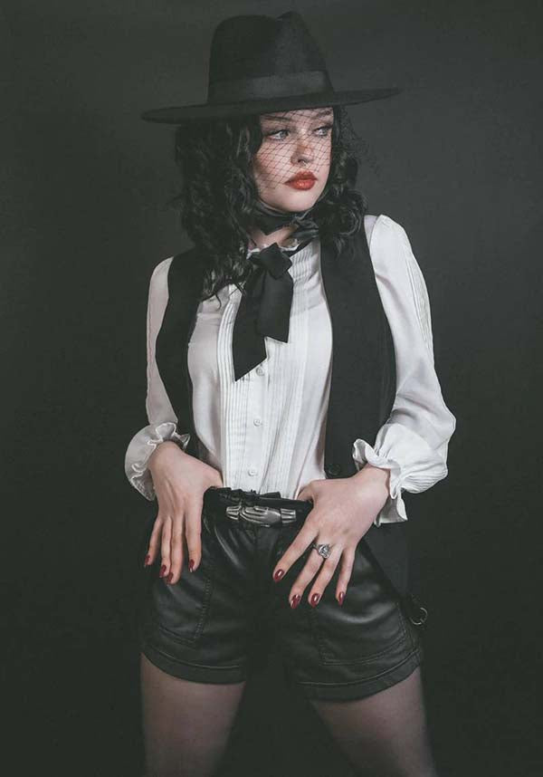 Lively Ghosts' Fashionable Jigsaw Black Vest for the Stylish