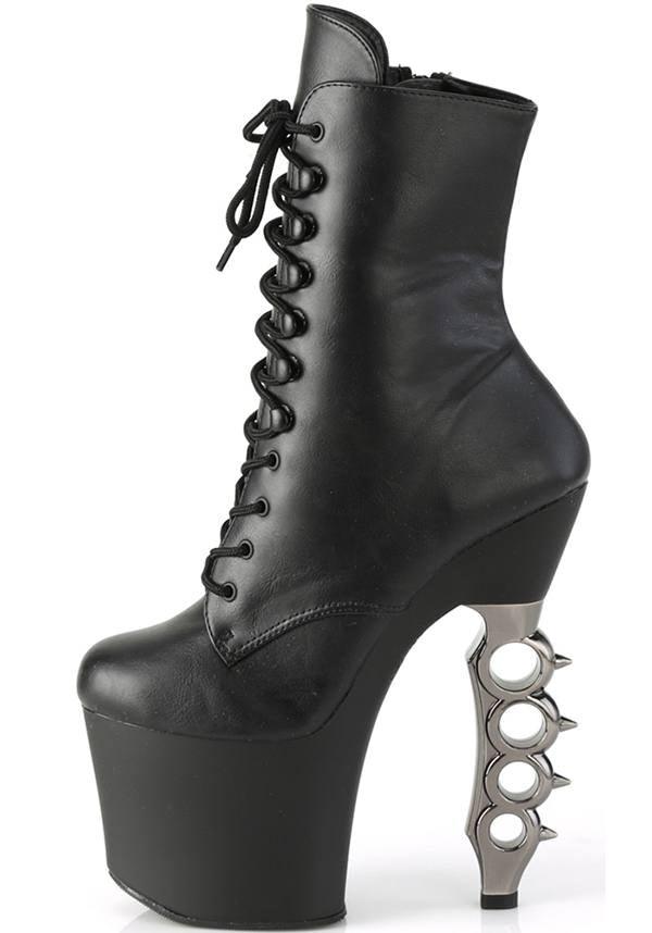 PREORDER: Black IRONGRIP-1020 Platform Lace-Up Ankle Boots