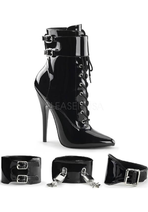 PREORDER! DOMINA-1023 Black Patent Leather Ankle Boots