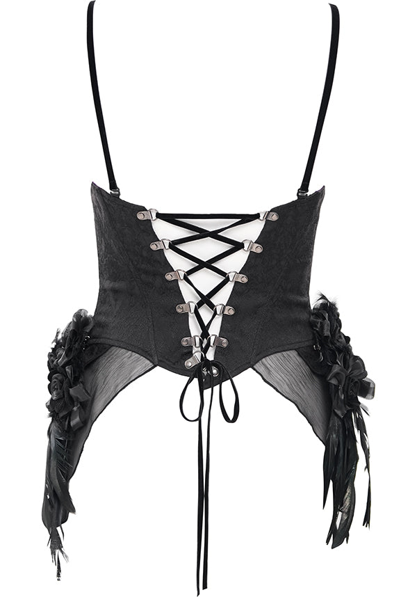 Devil Fashion Laced Briar Gothic Corset Top for Dark Romantics
