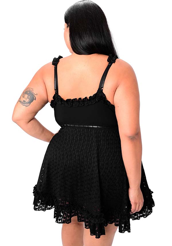 Marleigh Modal & Heart Lace Adjustable Lingerie Dress