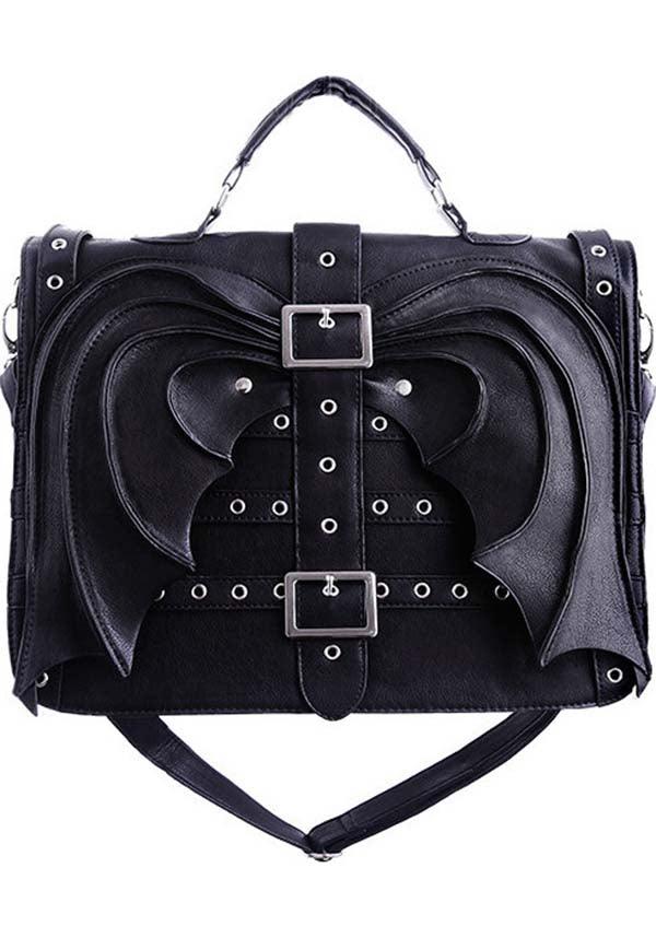 Gothic-Style Bat Wings Faux Leather Handbag