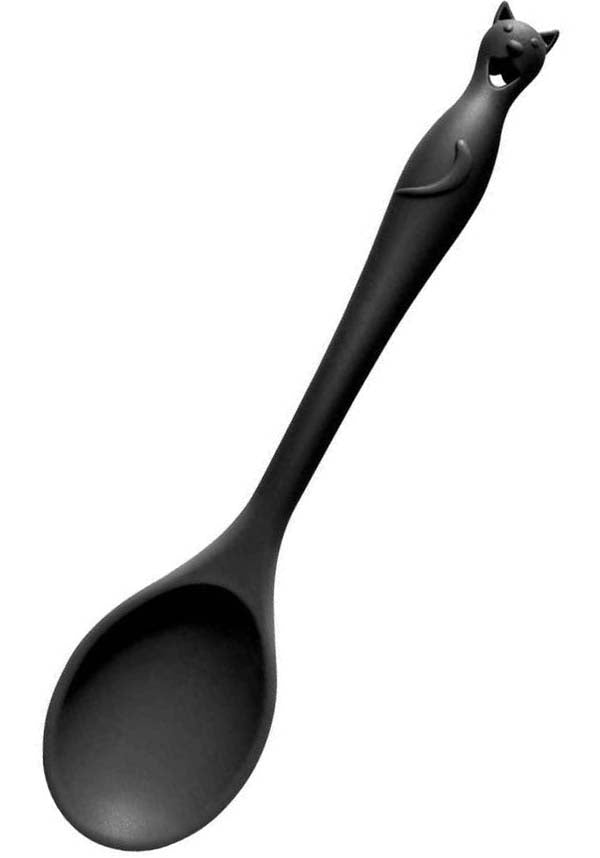 ALCHEMY GOTHIC Black Cat Handle Silicone Kitchen Spoon