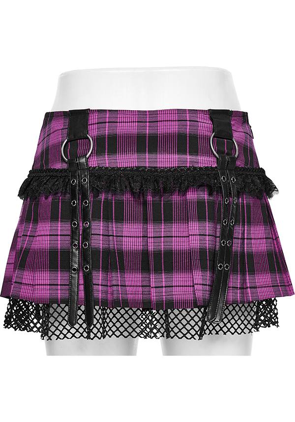 Quinn Magenta and Black Tartan Mini Skirt for Women - A Fashionable and Versatile Bottom Wear