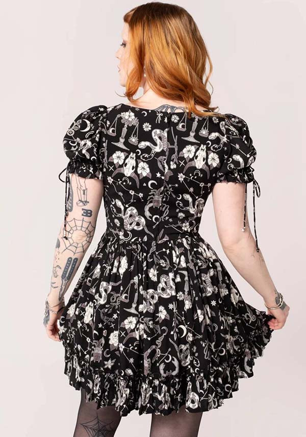 Hell Bunny Cosmic Star Sign Soft Viscose Mini Dress