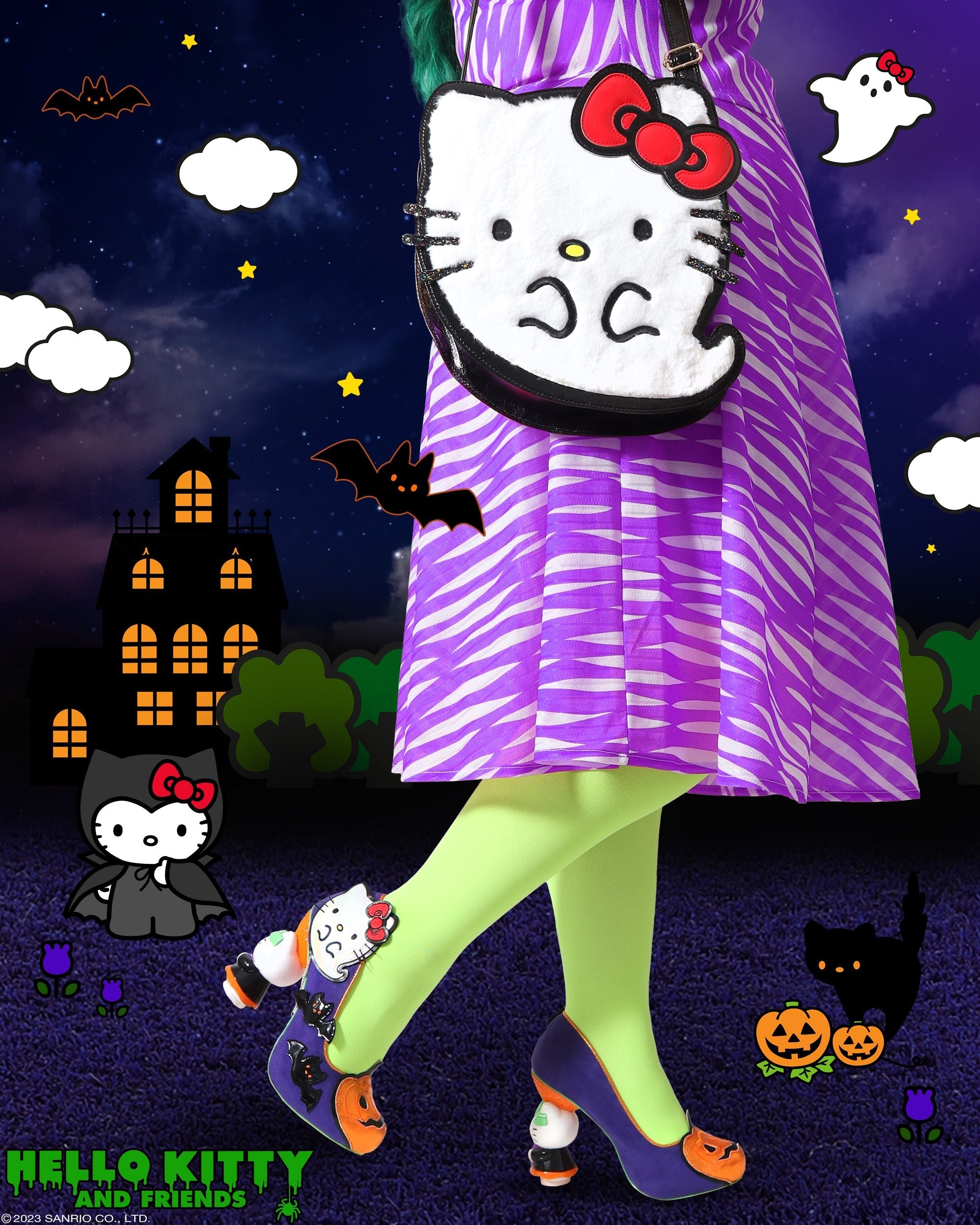 Pretty Purple Pumpkin Design Hello Kitty High Heel Shoes | HEELS*