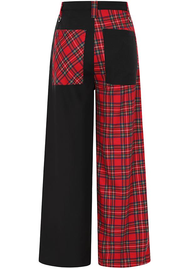 Banned Alternative Babylon Red/Black Wide-Leg Punk Style Pants