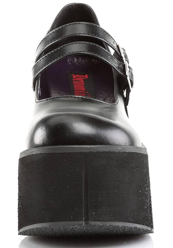 Demonia Platform Double Buckle Strap Black Mary Janes [PRE - ORDER]