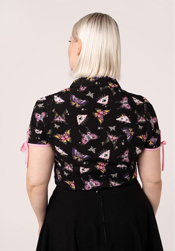 Hell Bunny Kocho Gothic Celestial Button-Up Women's Top