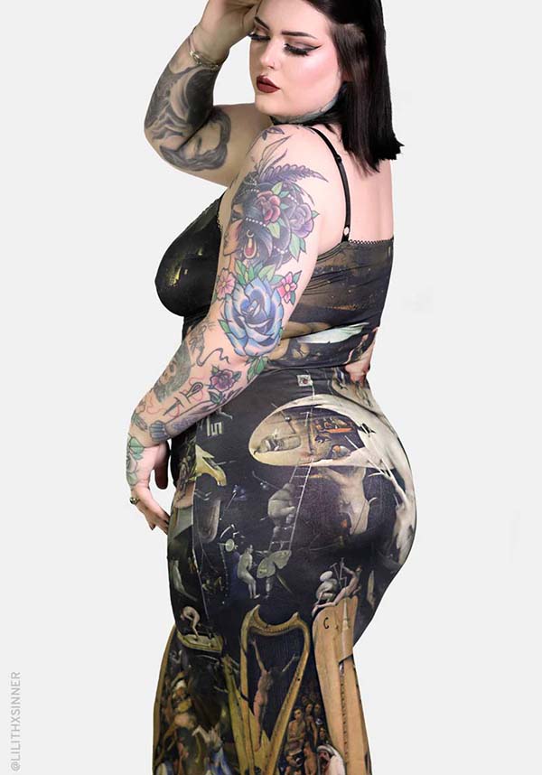 Earthly Delights Adjustable Straps MAXI Dress with Lace and Picot Trim