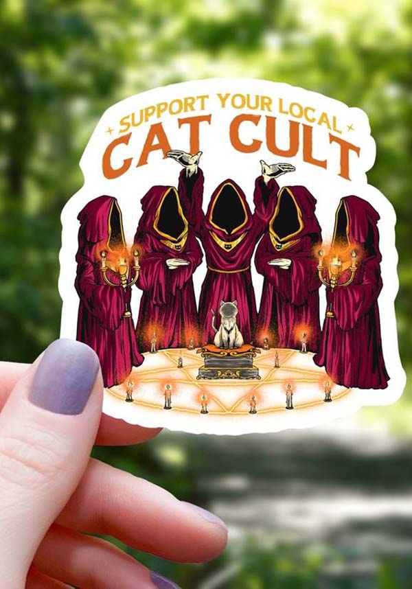 High - Quality Support Your Local Cat Cult Vinyl Sticker