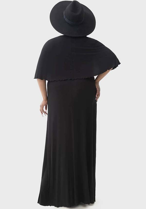 Krypt Lovers Women's Maxi Dress with Cape Detail