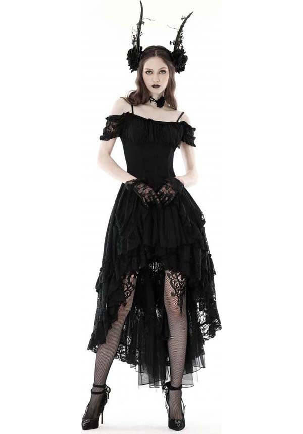The Enchanting Fae Lace Dovetail Evening Dress