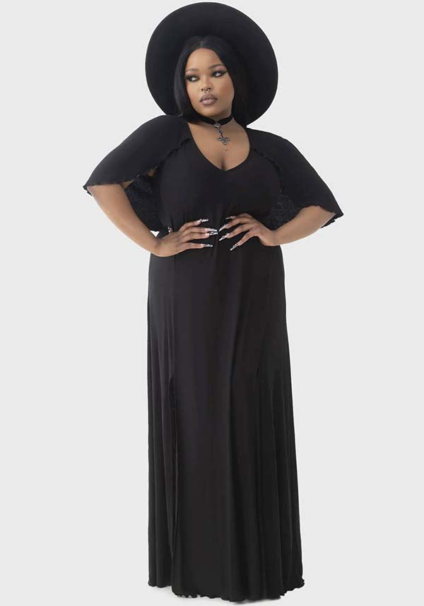 Krypt Lovers Women's Maxi Dress with Cape Detail