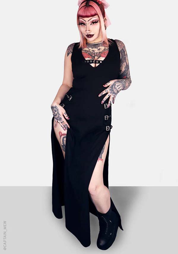 Rosetta Adjustable Buckle Maxi Dress with 4 - Way Stretch Fabric