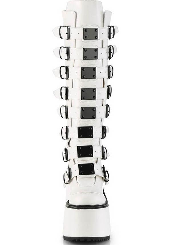 PREORDER: White SWING-815 Platform Knee-High Boots