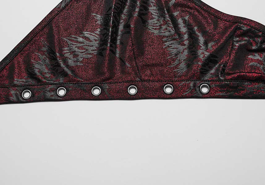 Punk Rave Minerva Wrap Halter Top in Striking Black and Red Color Combination