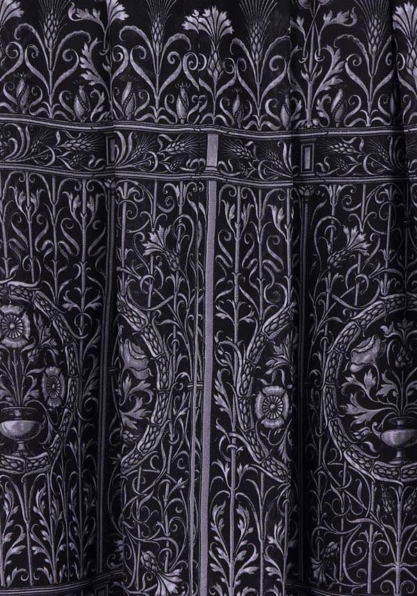 Mysterious Black Secret Gate Chiffon Dress for a Dramatic Look