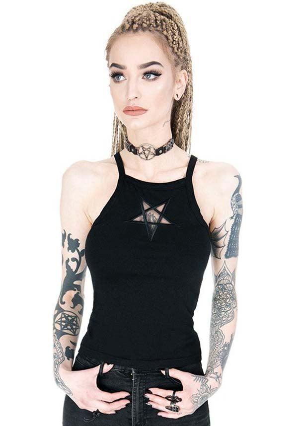 Restyle Pentagram Mesh Singlet Top - A Stylish Addition to Your Alternative Wardrobe