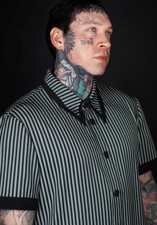 London Fog Men's Striped Button - Down Casual Shirt by Lively Ghosts