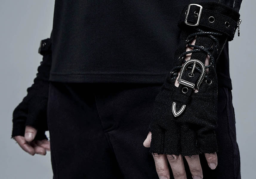 Last Breath Fingerless Gothic Style Gloves for an Eye - Catching Outfit