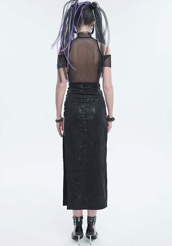 Cyberpunk-Inspired Dystopian Future MIDI Dress for Bold Fashion Statements