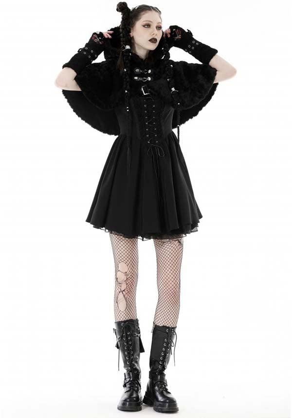 Stylish Black Bear-inspired Lolita Cape for a Dark Whimsical Look