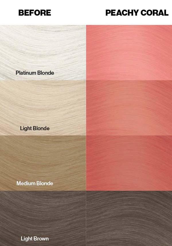 Peachy Coral Semi - permanent Hair Colour for Pale to Platinum Blonde Hair