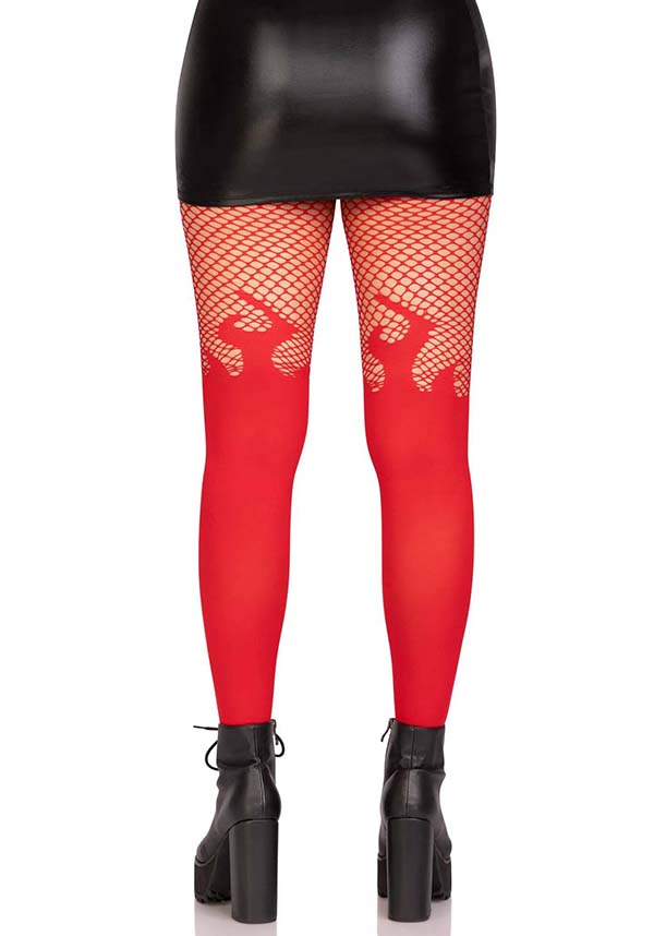 Leg Avenue Red Blaze Opaque Tights - Perfect for All Occasions