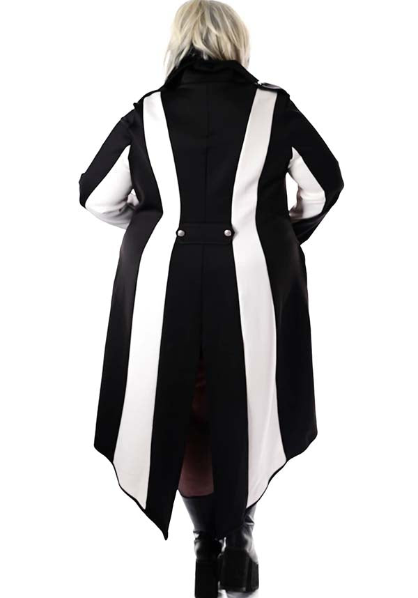 Foxblood Unisex Black and White Striped Stretch Neoprene Jacket