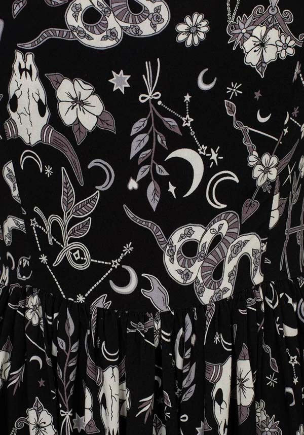 Hell Bunny Cosmic Star Sign Soft Viscose Mini Dress