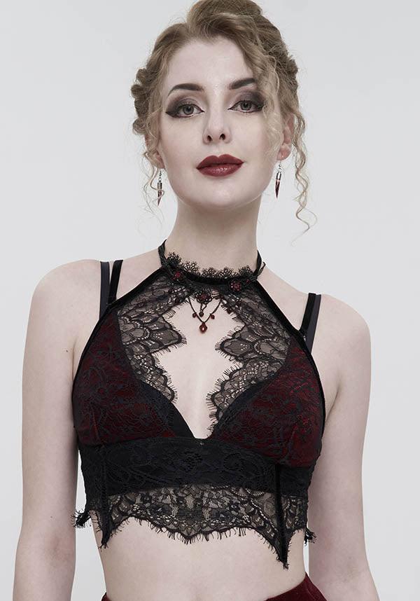 Scarlet Aura Gothic Lace Top for Seduction
