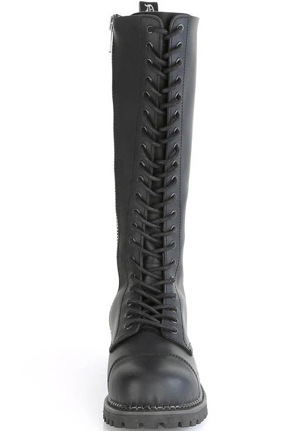RIOT-20 Black Gothic Knee High Boots [Preorder]