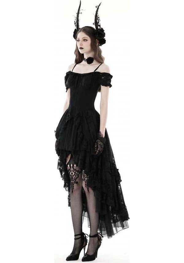 The Enchanting Fae Lace Dovetail Evening Dress