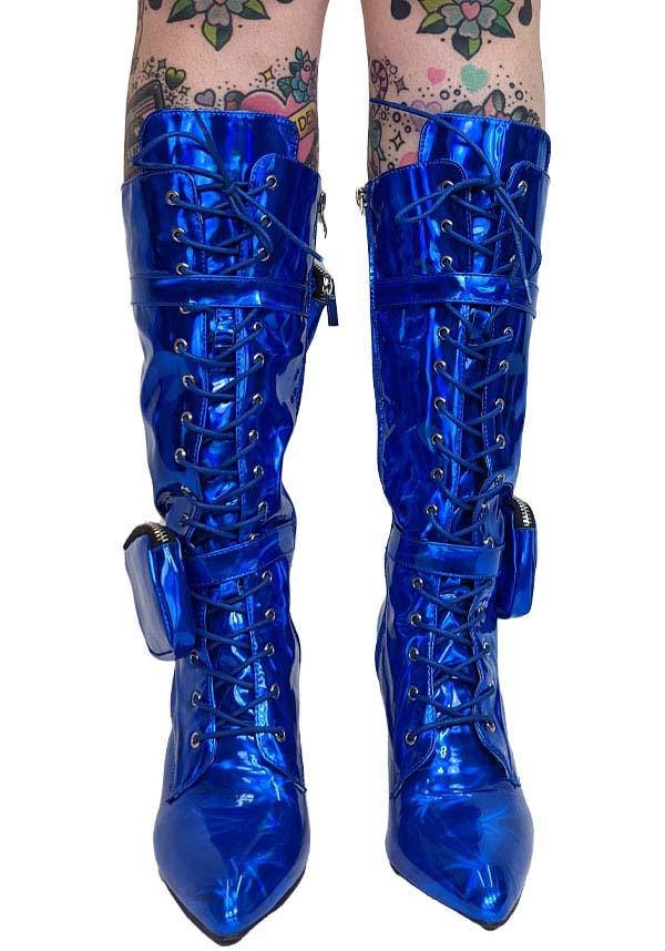 Stylish Blue San Jose Leather Boots - A Fashion Statement