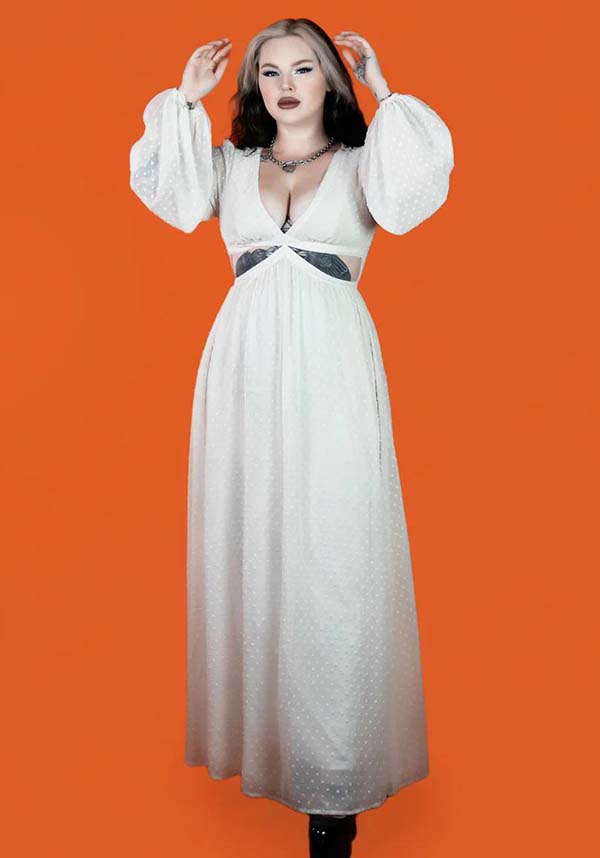 Ethereal Moonrise White Evening Dress by Lively Ghosts