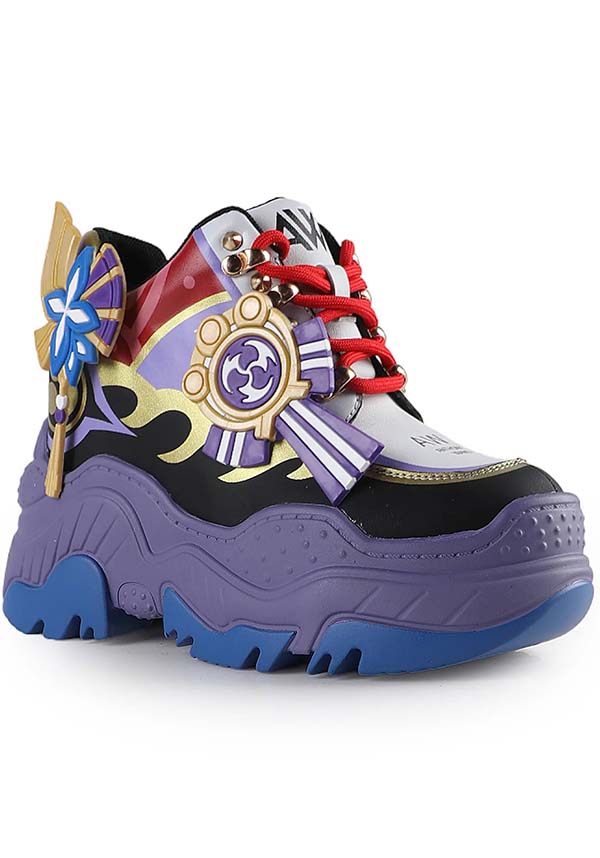 Stylish Raiden Shogun Inspired Platform Sneakers for Fashion Lovers