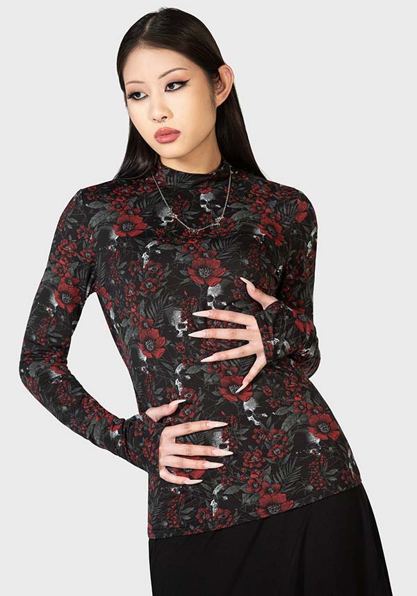 Soft and Stretchy Long Sleeve Pitiful Petals Top