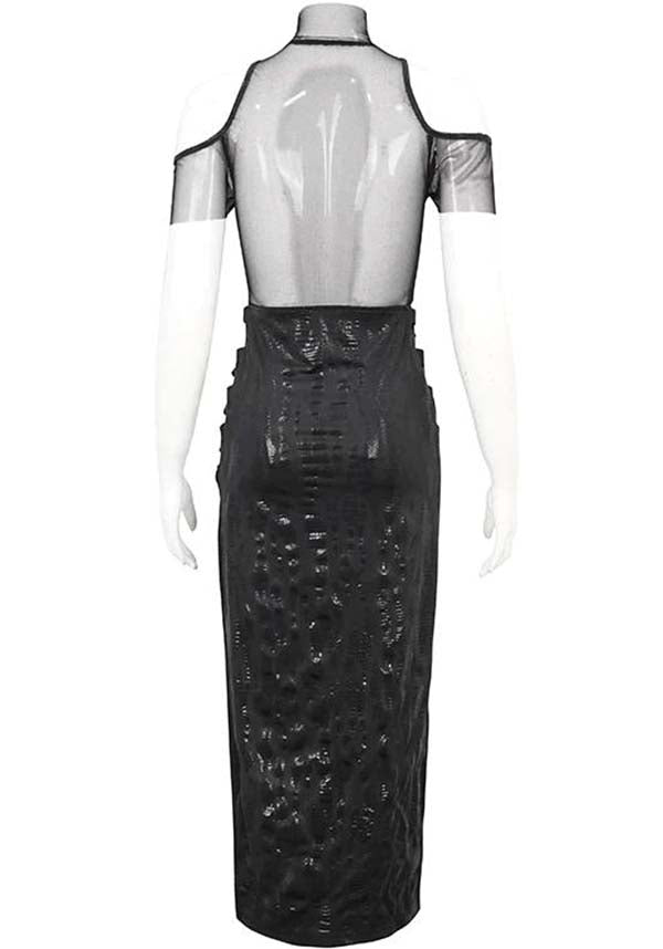 Cyberpunk-Inspired Dystopian Future MIDI Dress for Bold Fashion Statements