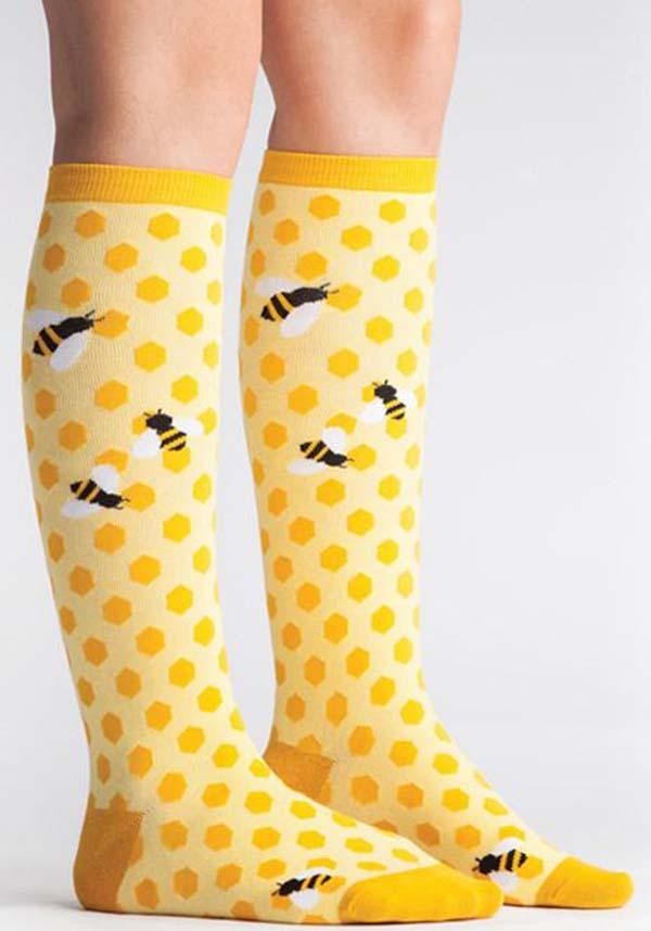 Bee's Knees Comfy Knee High Socks in Various Yellow Shades