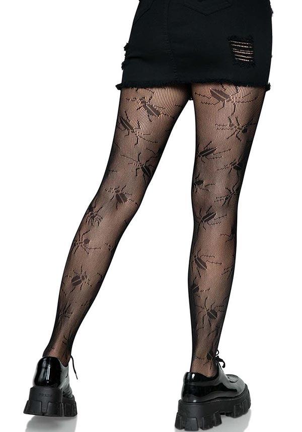 Leg Avenue Beetle Patterned High - Quality Breathable Net Tights